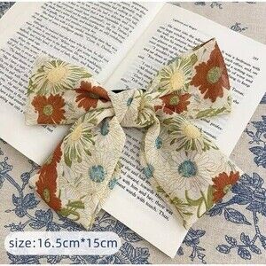1PC Daisy Print Bow Hairpin Women Hair Clips Floral‎ Barrettes hair accessories